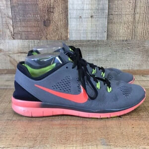 Nike Gray Orange Free 5.0‎ TR Fit 5 Training Shoes Womens 9 Athletic Sneakers